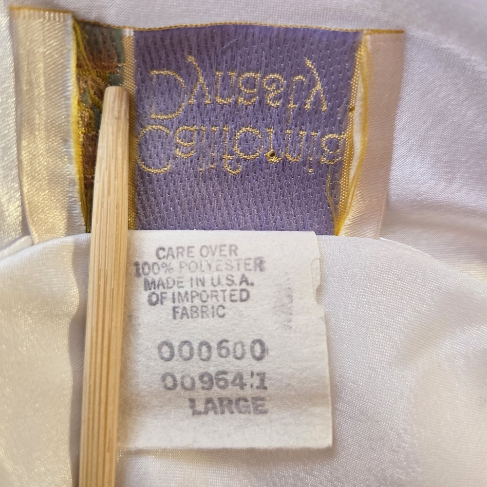 California Dynasty Vtg Satin Nightgown Size L Silky Gown‎ White Bridal Lingerie - Picture 6 of 10